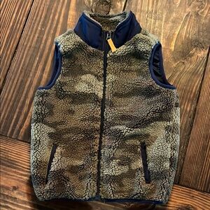 Cozy Sherpa Vest with Navy Details